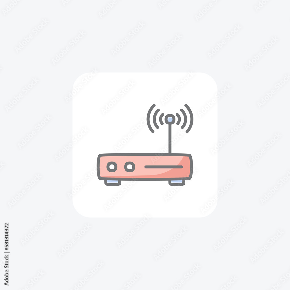 Router, internet fully editable vector fill icon
Router, internet fully editable vector fill icon
