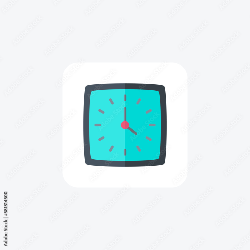 Clock, wall fully editable vector fill icon
Clock, wall fully editable vector fill icon