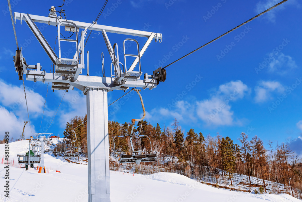 Skiing in a wonderful winter landscape. High quality photo Skiing in a wonderful winter landscape. High quality photo