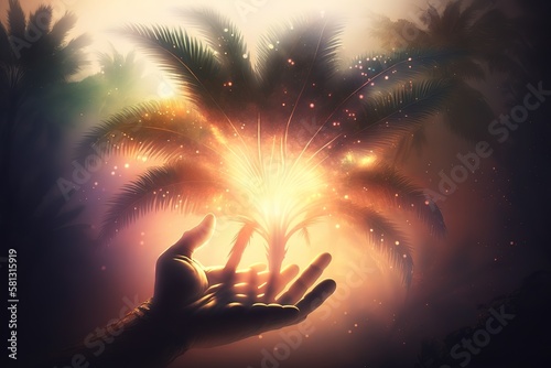 Magic light in palm