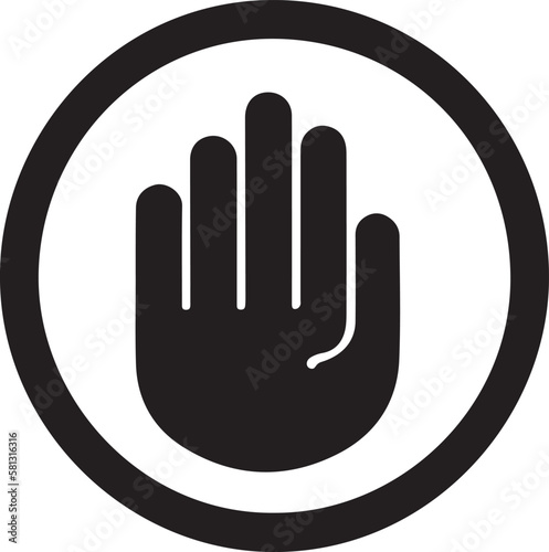 Hand in circle Stop icon, vector illustration