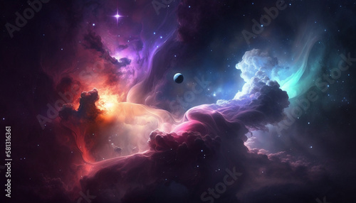 Fantasy Nebula Galaxy Universe Background Wallpaper © Akito Studio