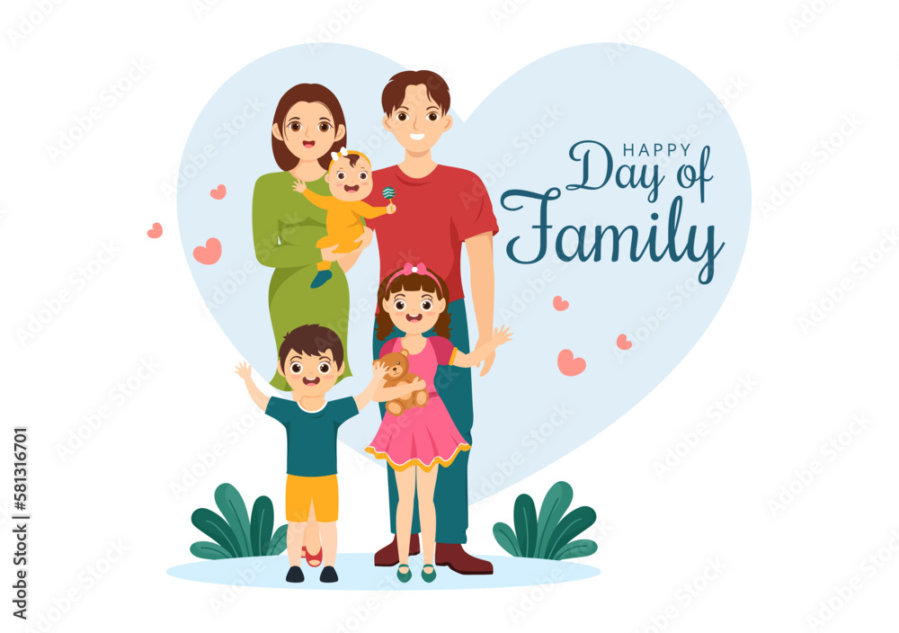 International Day of Family Illustration with Kids, Father and Mother for Web Banner or Landing Page in Flat Cartoon Hand Drawn Templates International Day of Family Illustration with Kids, Father and Mother for Web Banner or Landing Page in Flat Cartoon Hand Drawn Templates