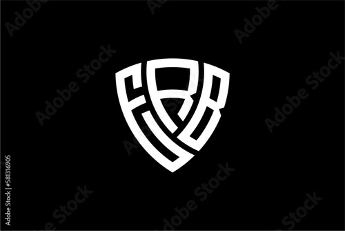 ERB creative letter shield logo design vector icon illustration