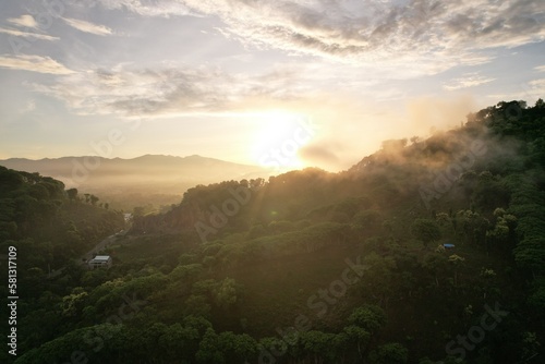 Bima city  sumbawa island  west nusa tenggara sunrise aerial view