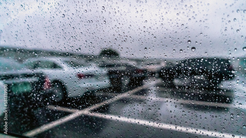 rain drops on car window