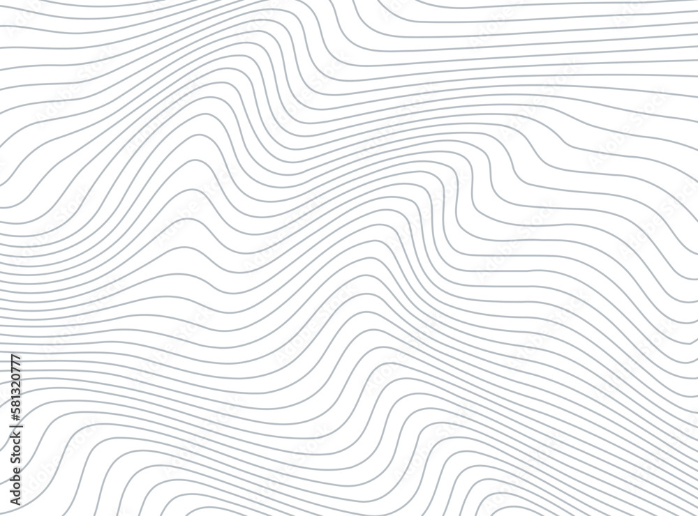 Abstract background with wavy lines. Black and white vector pattern.