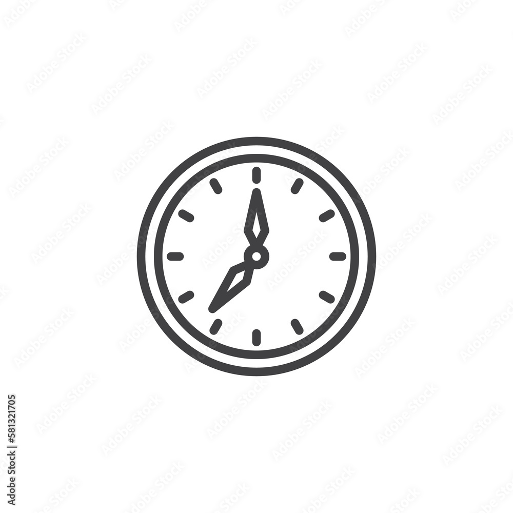 Clock time line icon