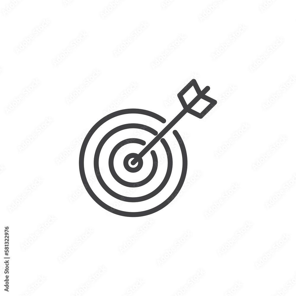 Target with arrow line icon Target with arrow line icon