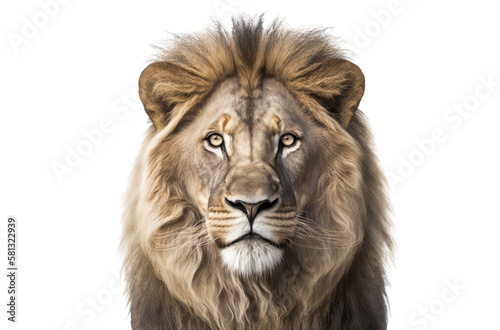 Lion isolated on white  transparent background  PNG  generative ai