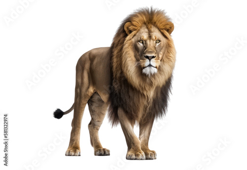 Lion isolated on white  transparent background  PNG  generative ai
