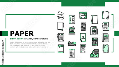 paper document office note page landing header vector