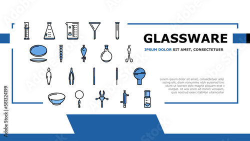 chemical glassware laboratory landing header vector
