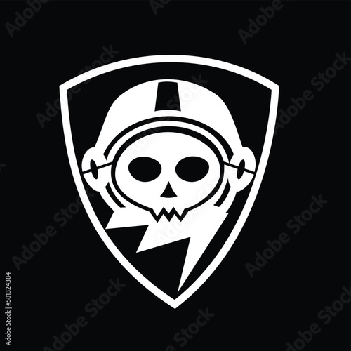 badge of a lightning death skull
