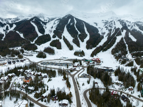 Fernie British Columbia Canada Alpine Ski Resort Mountain Slopes During Winter Day photo