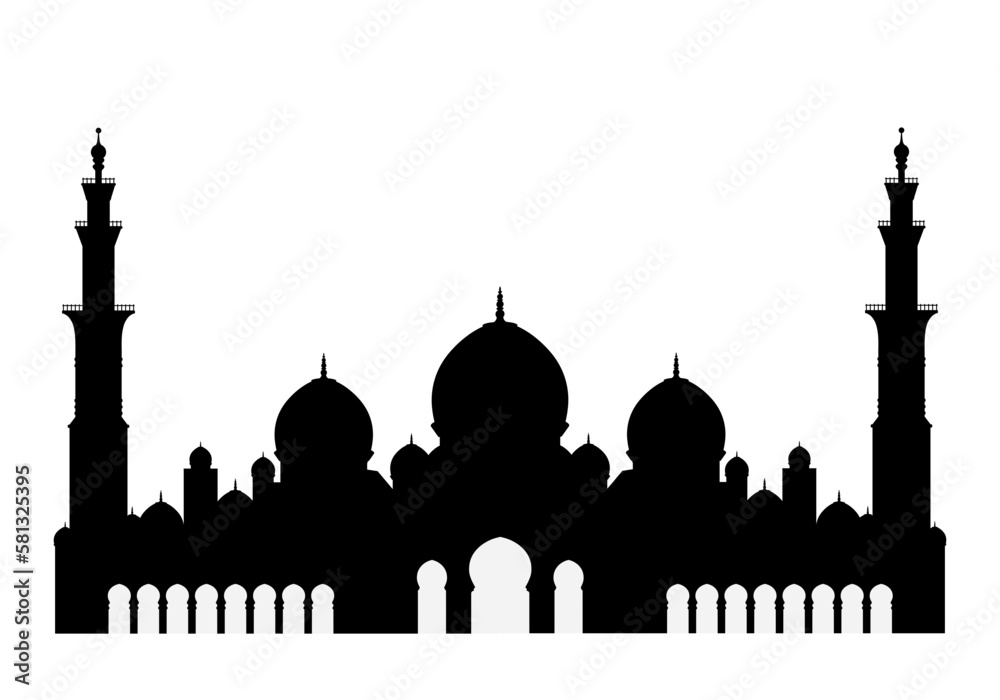 Silhouette of the mosque