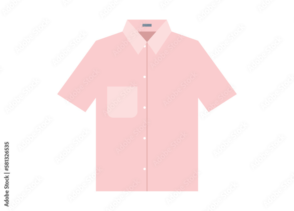 Short sleeve shirt. Simple flat illustration. Short sleeve shirt. Simple flat illustration.