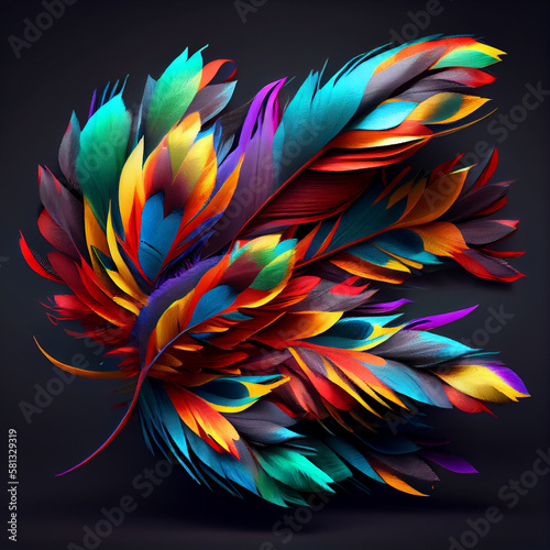 Feathers multicolored carnival design 