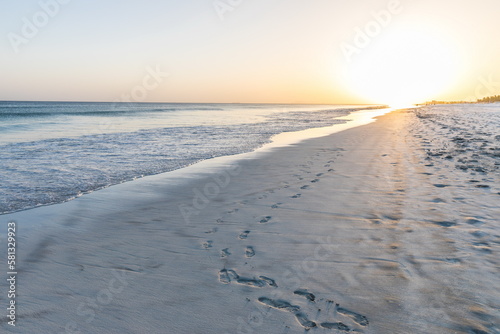 evening white sand beach in Salalah  Sultanate of Oman