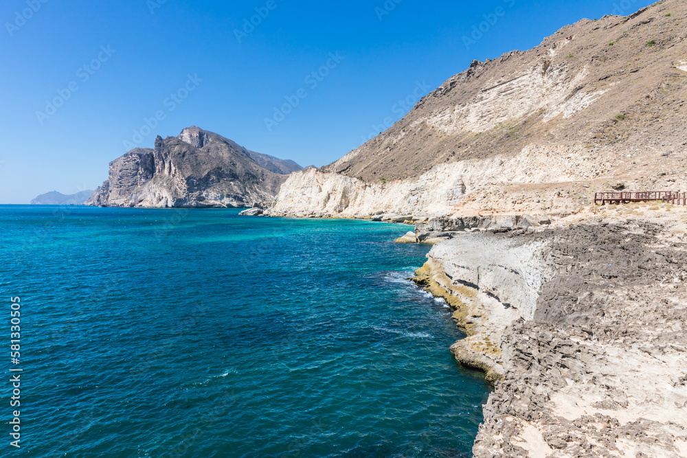 coastline near the Blowholes at Al Mughsail Salalah, Sultanate of Oman