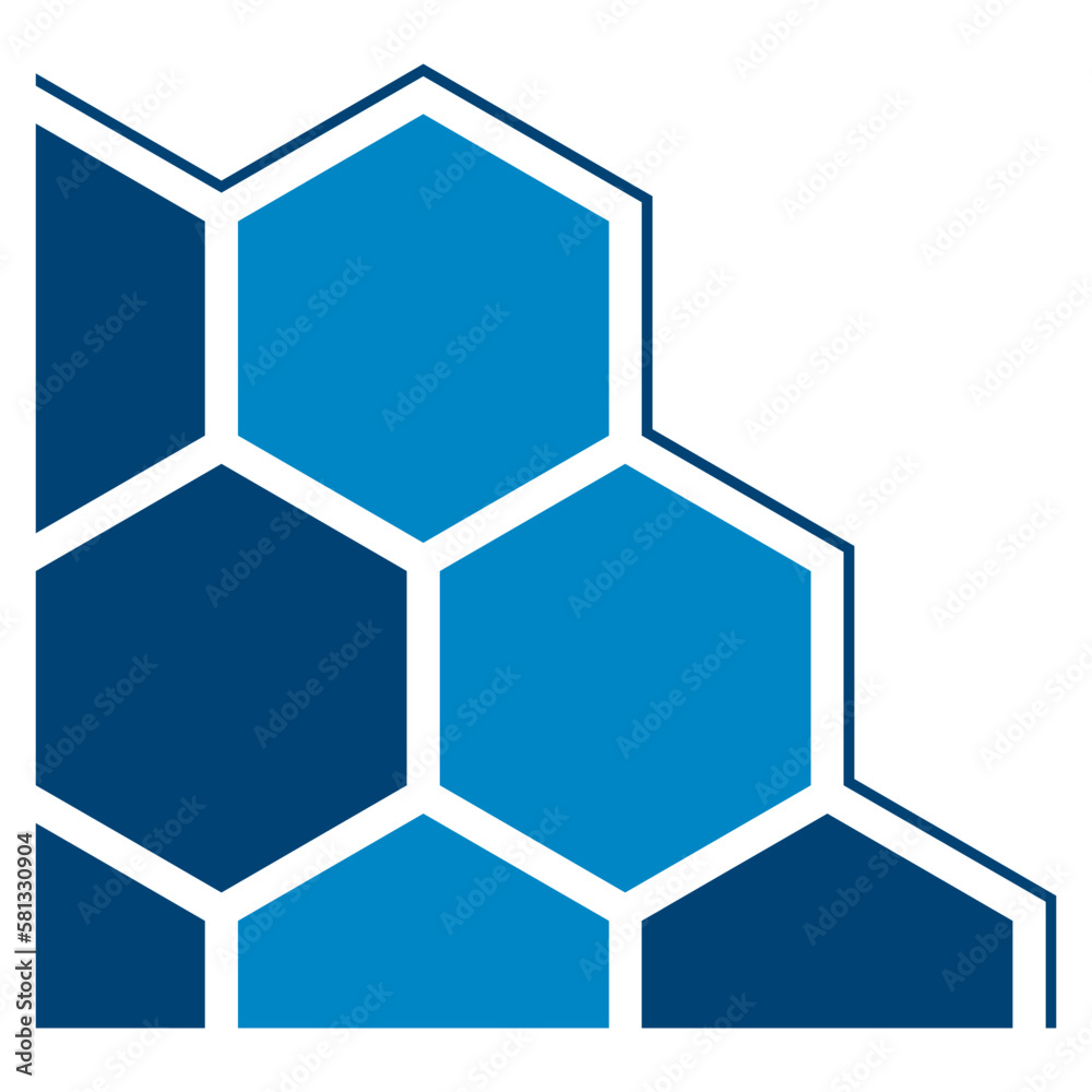 Blue Geometric Hexagonal Corner Blue Geometric Hexagonal Corner