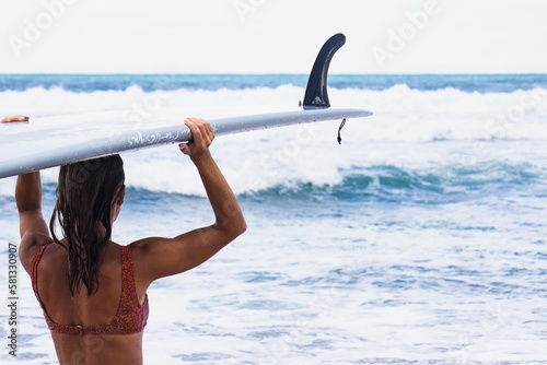 Wallpaper Mural surfer girl woman ocean Costa Rica surfing Torontodigital.ca