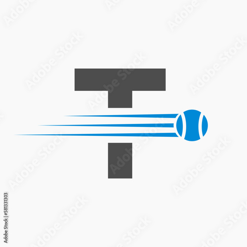Initial Letter T Tennis Logo. Tennis Sports Logotype Symbol