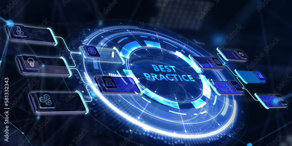 Business, Technology, Internet and network concept. BEST PRACTICE successful business concept. 3d illustration