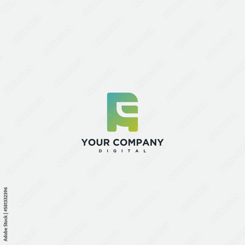 simple HG abstract green nature logo simple HG abstract green nature logo
