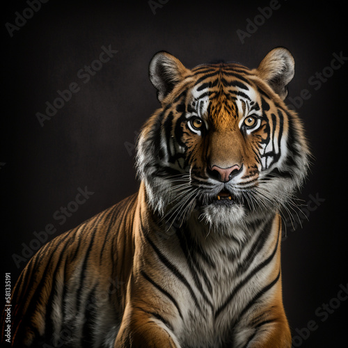 Bengal tiger looking at the camera - generative ai