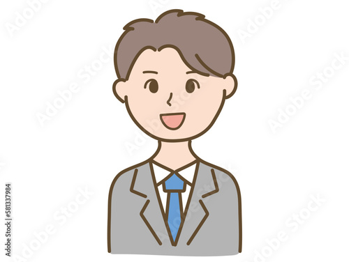 にっこりと微笑むスーツ男性会社員_笑顔のカラー © shunpang