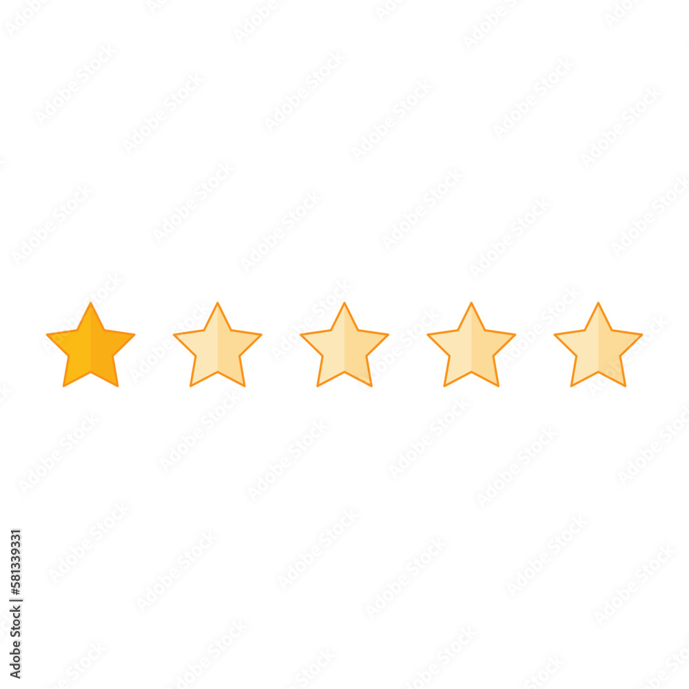 Star rating icon gold star with ribbon