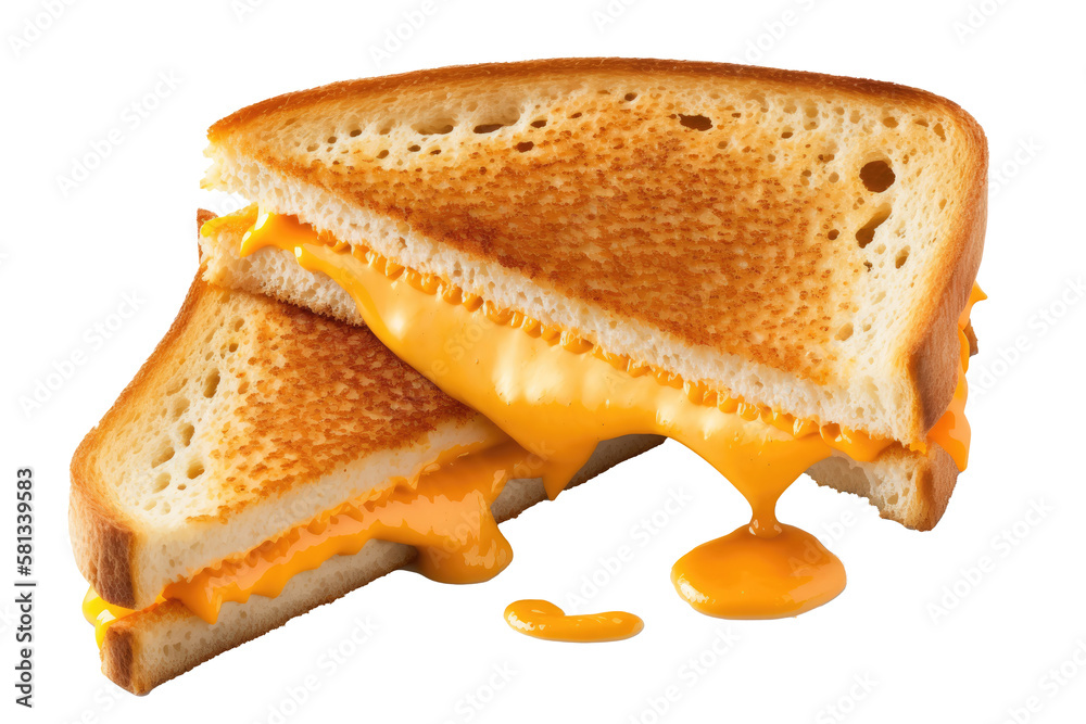 Grilled Cheese Sandwich on isolated transparent background, png