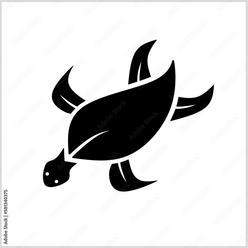 Turtle icon conception with leaf icon, Vector Illustration for Icon, Logo etc
