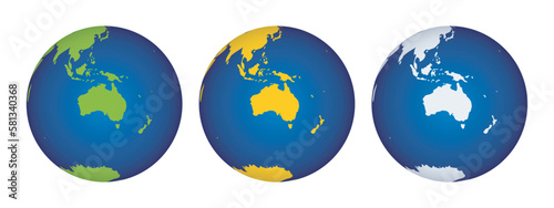 3d World Globe Showing Australia