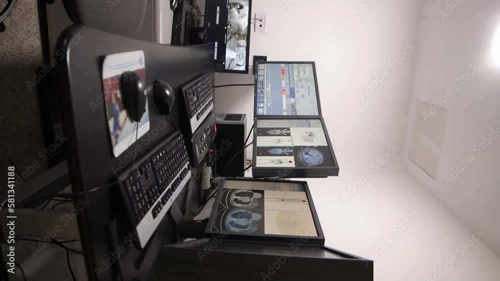 Vs. Monitor Machine Monitors displaying information of a patient who has been scanned with ...