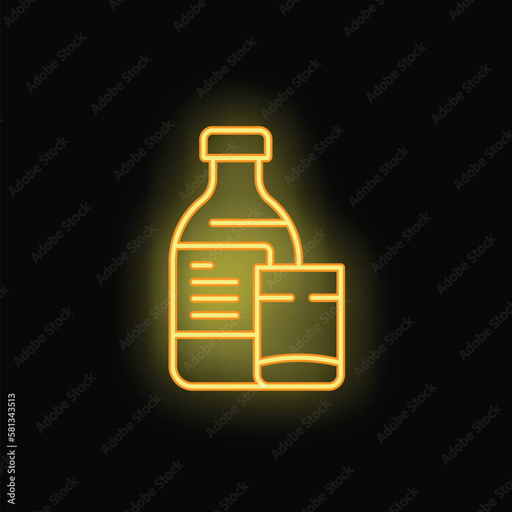 Burnout drink bottle icon outline vector. Mental stress. Work overload neon color isolated on black Burnout drink bottle icon outline vector. Mental stress. Work overload neon color isolated on black