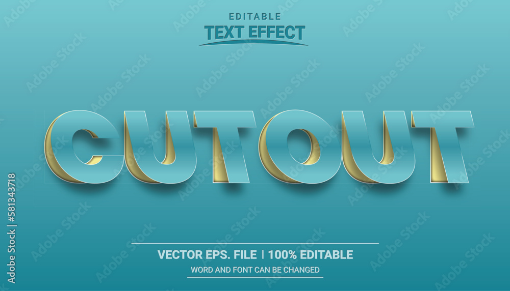 Obraz premium Paper cutout vector text effect