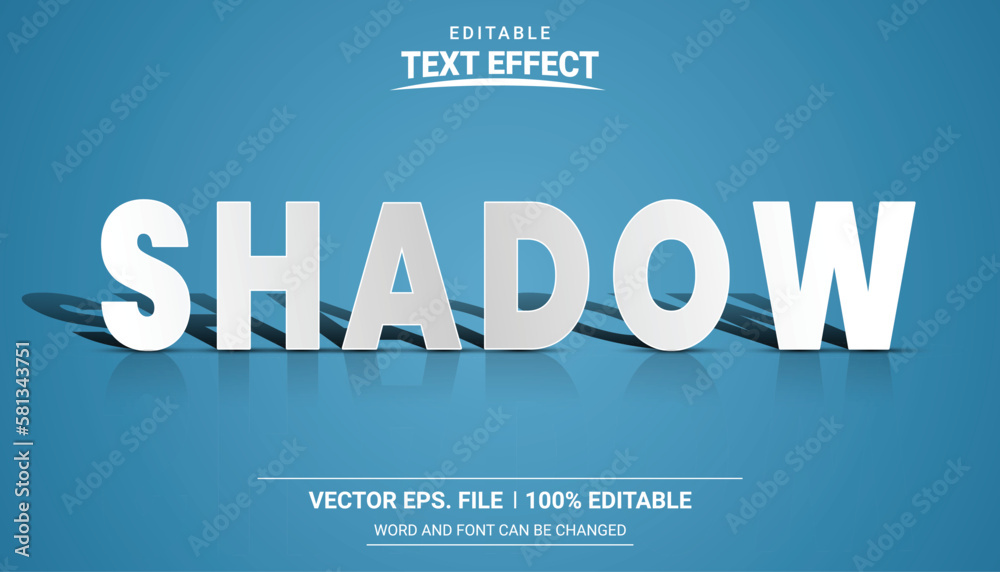 Paper cutout shadow vector text effect