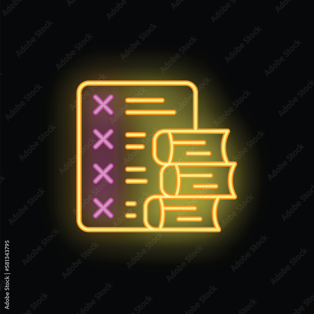 Burnout to do list icon outline vector. Work mental. Tired person neon color isolated on black Burnout to do list icon outline vector. Work mental. Tired person neon color isolated on black