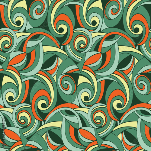 Seamless pattern with leaves  Groovy Style 70s  vectors and illustrations with a 1970s style  retro 70 s style  psychedelics  vintage Design