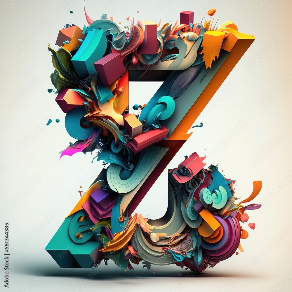 Obraz premium Logo of a letter in colorful, generative ai