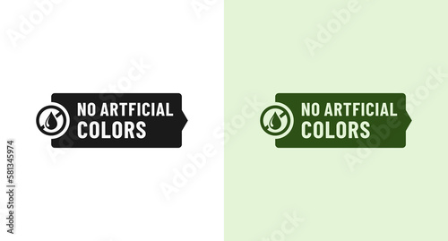 Best No artificial colors label or No artificial colors mark vector in flat style. Simple No artificial colors vector for product labels without the addition of artificial coloring. label vector.