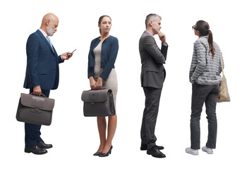 Business people standing and waiting
