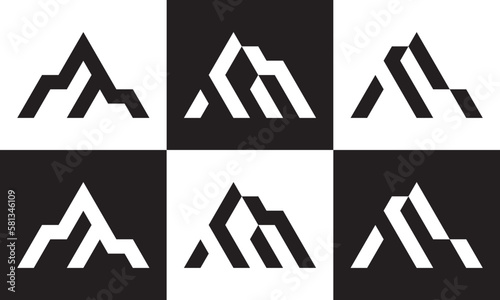 black mountain logo design modern simple symbol icon vector