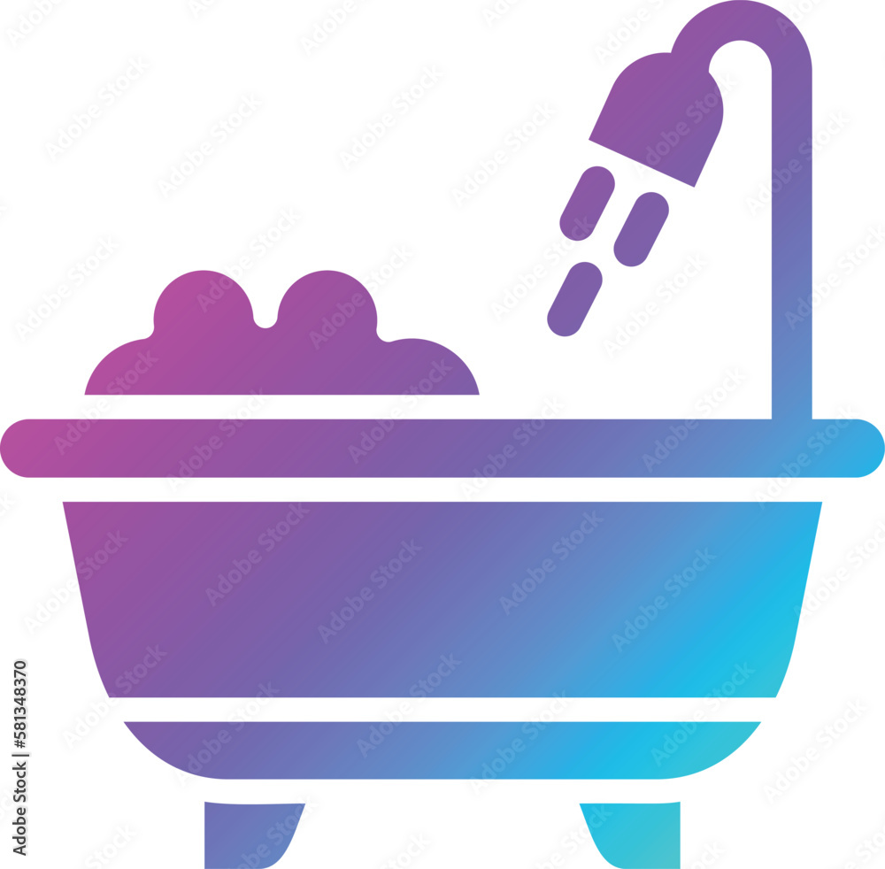 Bathtub Vector Icon Design Illustration