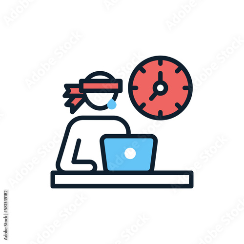 Hard Working icon in vector. illustration