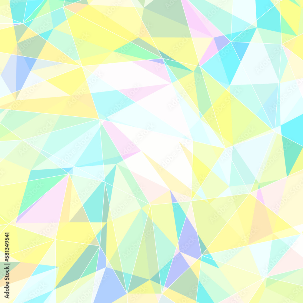 Fototapeta premium 背景イラスト_三角形モザイク_パステルカラー