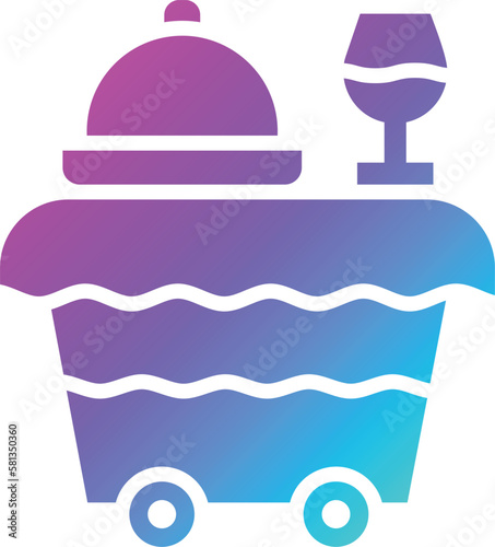 Food trolley Vector Icon Design Illustration