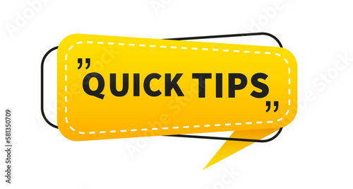 Quote banner with text. Quick tips, Question mark about a special offer. Symbol of interesting facts. Template text quotes. Creative design of quotes. Quick tips the label design. Vector illustration